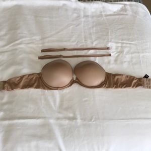 Victoria Secret strap/less bra 36c nude well loved